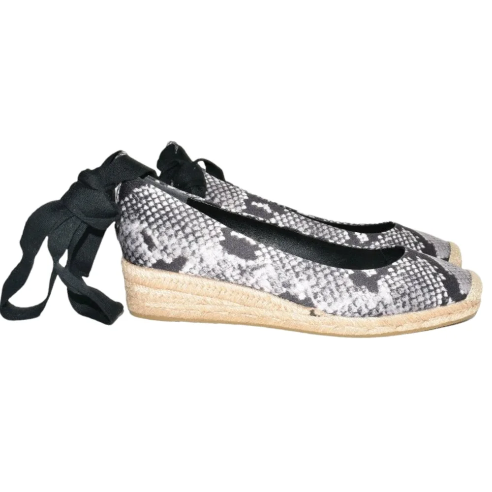 Tory Burch Heather Ankle Wrap Satin Espadrille Wedge sandals Size 8 NEW